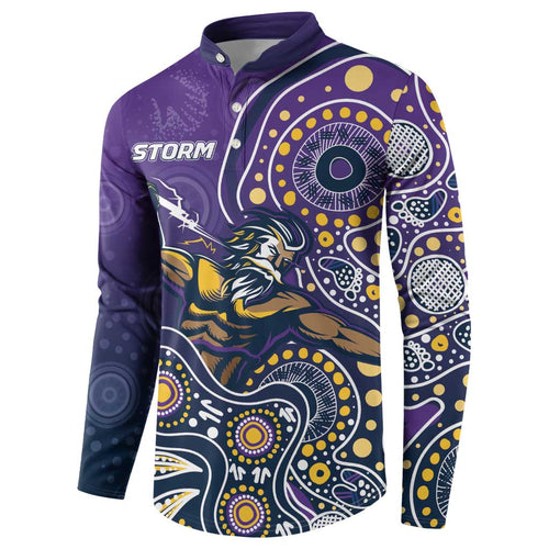Personalised Storm Rugby Aboriginal Button Sweatshirt 2024 GO Storms