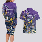 Personalised Storm Rugby Aboriginal Couples Matching Long Sleeve Bodycon Dress and Hawaiian Shirt 2024 GO Storms