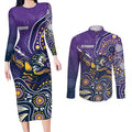 Personalised Storm Rugby Aboriginal Couples Matching Long Sleeve Bodycon Dress and Long Sleeve Button Shirt 2024 GO Storms