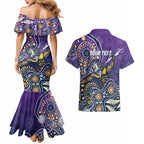Personalised Storm Rugby Aboriginal Couples Matching Mermaid Dress and Hawaiian Shirt 2024 GO Storms