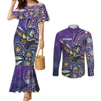 Personalised Storm Rugby Aboriginal Couples Matching Mermaid Dress and Long Sleeve Button Shirt 2024 GO Storms