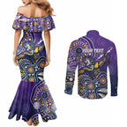 Personalised Storm Rugby Aboriginal Couples Matching Mermaid Dress and Long Sleeve Button Shirt 2024 GO Storms