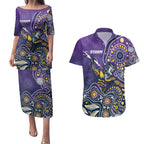 Personalised Storm Rugby Aboriginal Couples Matching Puletasi and Hawaiian Shirt 2024 GO Storms
