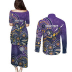 Personalised Storm Rugby Aboriginal Couples Matching Puletasi and Long Sleeve Button Shirt 2024 GO Storms