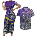 Personalised Storm Rugby Aboriginal Couples Matching Short Sleeve Bodycon Dress and Hawaiian Shirt 2024 GO Storms