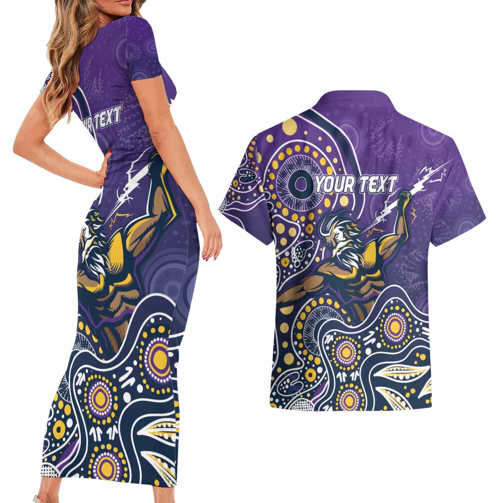Personalised Storm Rugby Aboriginal Couples Matching Short Sleeve Bodycon Dress and Hawaiian Shirt 2024 GO Storms