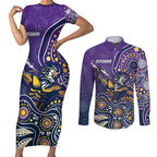 Personalised Storm Rugby Aboriginal Couples Matching Short Sleeve Bodycon Dress and Long Sleeve Button Shirt 2024 GO Storms