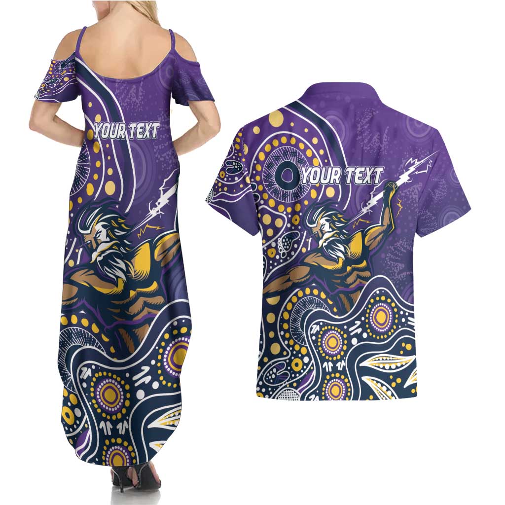 Personalised Storm Rugby Aboriginal Couples Matching Summer Maxi Dress and Hawaiian Shirt 2024 GO Storms