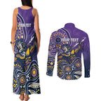 Personalised Storm Rugby Aboriginal Couples Matching Tank Maxi Dress and Long Sleeve Button Shirt 2024 GO Storms