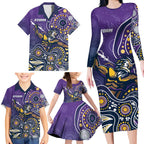 Personalised Storm Rugby Aboriginal Family Matching Long Sleeve Bodycon Dress and Hawaiian Shirt 2024 GO Storms