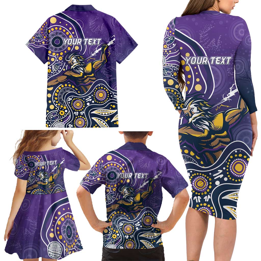 Personalised Storm Rugby Aboriginal Family Matching Long Sleeve Bodycon Dress and Hawaiian Shirt 2024 GO Storms