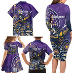 Personalised Storm Rugby Aboriginal Family Matching Long Sleeve Bodycon Dress and Hawaiian Shirt 2024 GO Storms