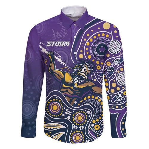 Personalised Storm Rugby Aboriginal Family Matching Long Sleeve Bodycon Dress and Hawaiian Shirt 2024 GO Storms