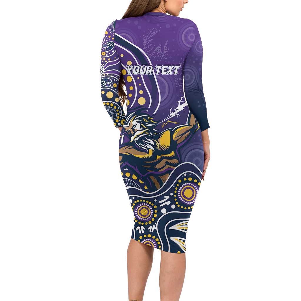 Personalised Storm Rugby Aboriginal Family Matching Long Sleeve Bodycon Dress and Hawaiian Shirt 2024 GO Storms