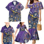 Personalised Storm Rugby Aboriginal Family Matching Mermaid Dress and Hawaiian Shirt 2024 GO Storms