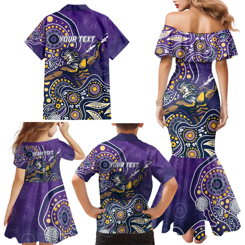 Personalised Storm Rugby Aboriginal Family Matching Mermaid Dress and Hawaiian Shirt 2024 GO Storms