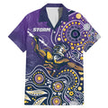 Personalised Storm Rugby Aboriginal Family Matching Mermaid Dress and Hawaiian Shirt 2024 GO Storms