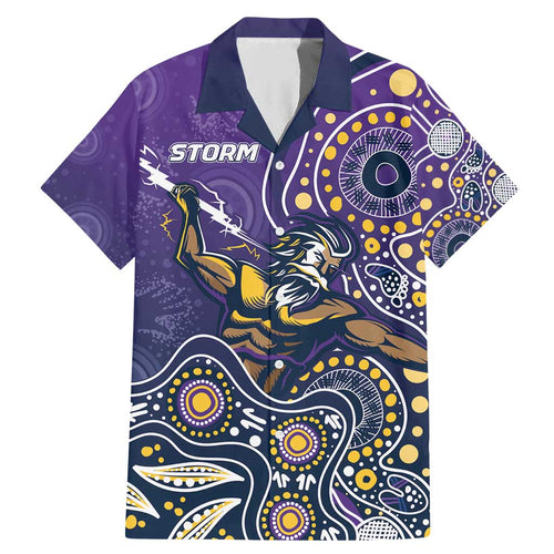 Personalised Storm Rugby Aboriginal Family Matching Mermaid Dress and Hawaiian Shirt 2024 GO Storms