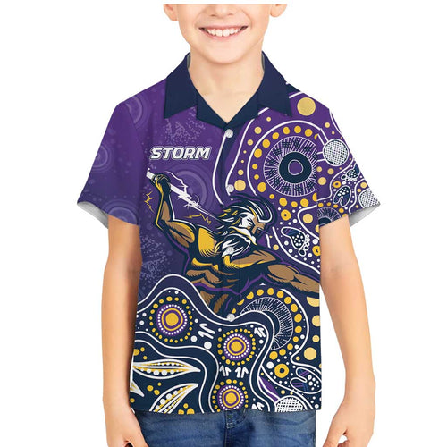 Personalised Storm Rugby Aboriginal Family Matching Mermaid Dress and Hawaiian Shirt 2024 GO Storms