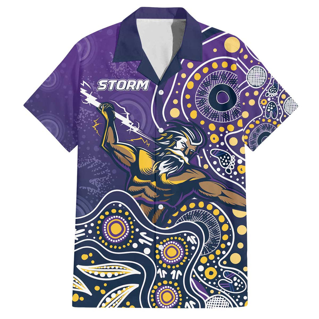 Personalised Storm Rugby Aboriginal Family Matching Off The Shoulder Long Sleeve Dress and Hawaiian Shirt 2024 GO Storms