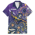 Personalised Storm Rugby Aboriginal Family Matching Off The Shoulder Long Sleeve Dress and Hawaiian Shirt 2024 GO Storms