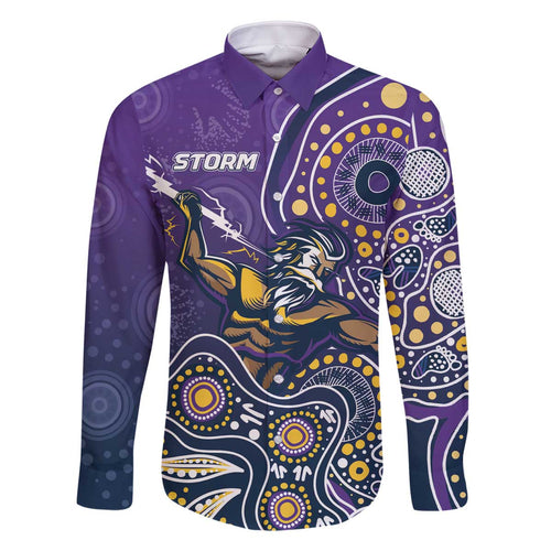 Personalised Storm Rugby Aboriginal Family Matching Off The Shoulder Long Sleeve Dress and Hawaiian Shirt 2024 GO Storms