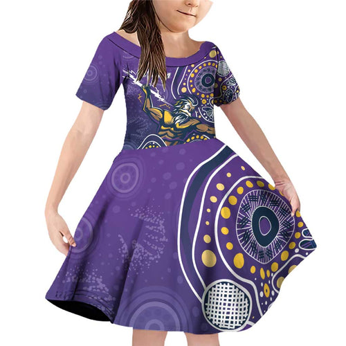 Personalised Storm Rugby Aboriginal Family Matching Off Shoulder Short Dress and Hawaiian Shirt 2024 GO Storms