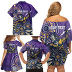Personalised Storm Rugby Aboriginal Family Matching Off Shoulder Short Dress and Hawaiian Shirt 2024 GO Storms
