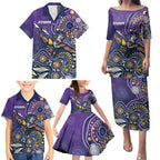 Personalised Storm Rugby Aboriginal Family Matching Puletasi and Hawaiian Shirt 2024 GO Storms