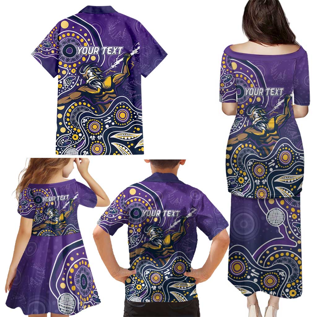 Personalised Storm Rugby Aboriginal Family Matching Puletasi and Hawaiian Shirt 2024 GO Storms