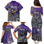 Personalised Storm Rugby Aboriginal Family Matching Puletasi and Hawaiian Shirt 2024 GO Storms