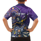 Personalised Storm Rugby Aboriginal Family Matching Short Sleeve Bodycon Dress and Hawaiian Shirt 2024 GO Storms