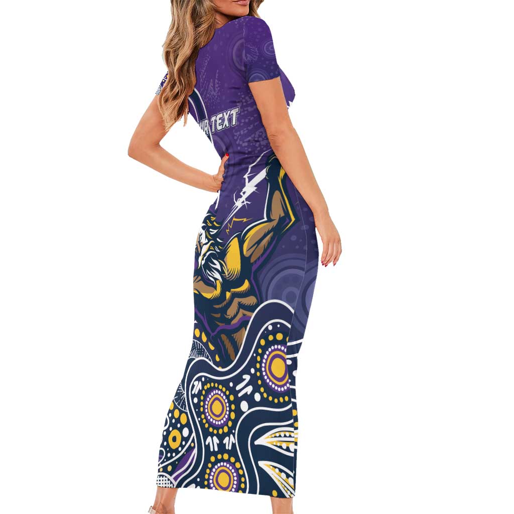 Personalised Storm Rugby Aboriginal Family Matching Short Sleeve Bodycon Dress and Hawaiian Shirt 2024 GO Storms
