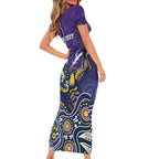 Personalised Storm Rugby Aboriginal Family Matching Short Sleeve Bodycon Dress and Hawaiian Shirt 2024 GO Storms