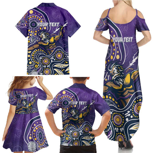 Personalised Storm Rugby Aboriginal Family Matching Summer Maxi Dress and Hawaiian Shirt 2024 GO Storms