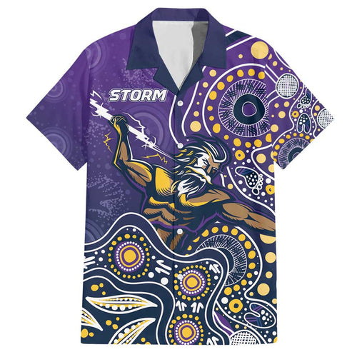 Personalised Storm Rugby Aboriginal Hawaiian Shirt 2024 GO Storms
