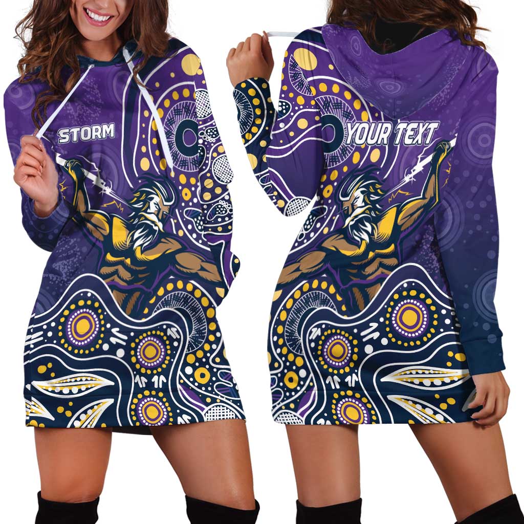 Personalised Storm Rugby Aboriginal Hoodie Dress 2024 GO Storms