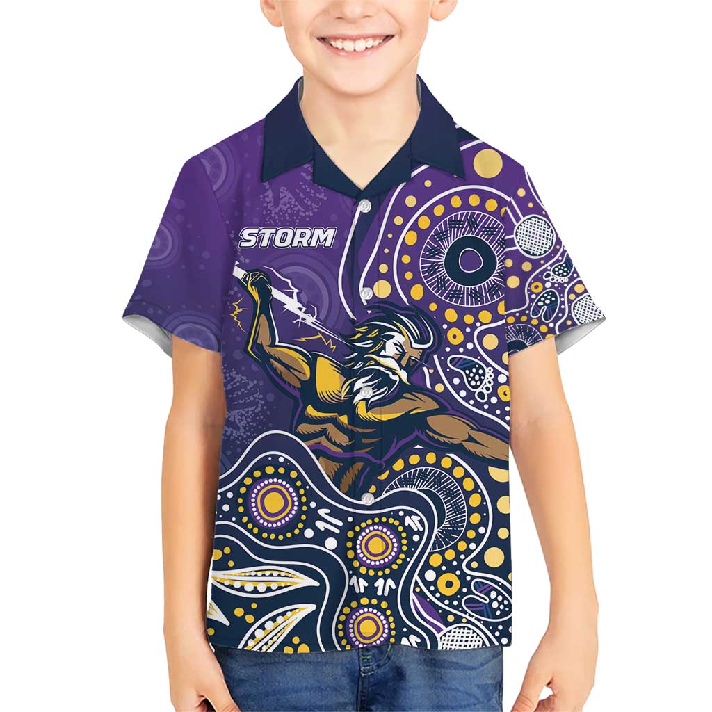 Personalised Storm Rugby Aboriginal Kid Hawaiian Shirt 2024 GO Storms