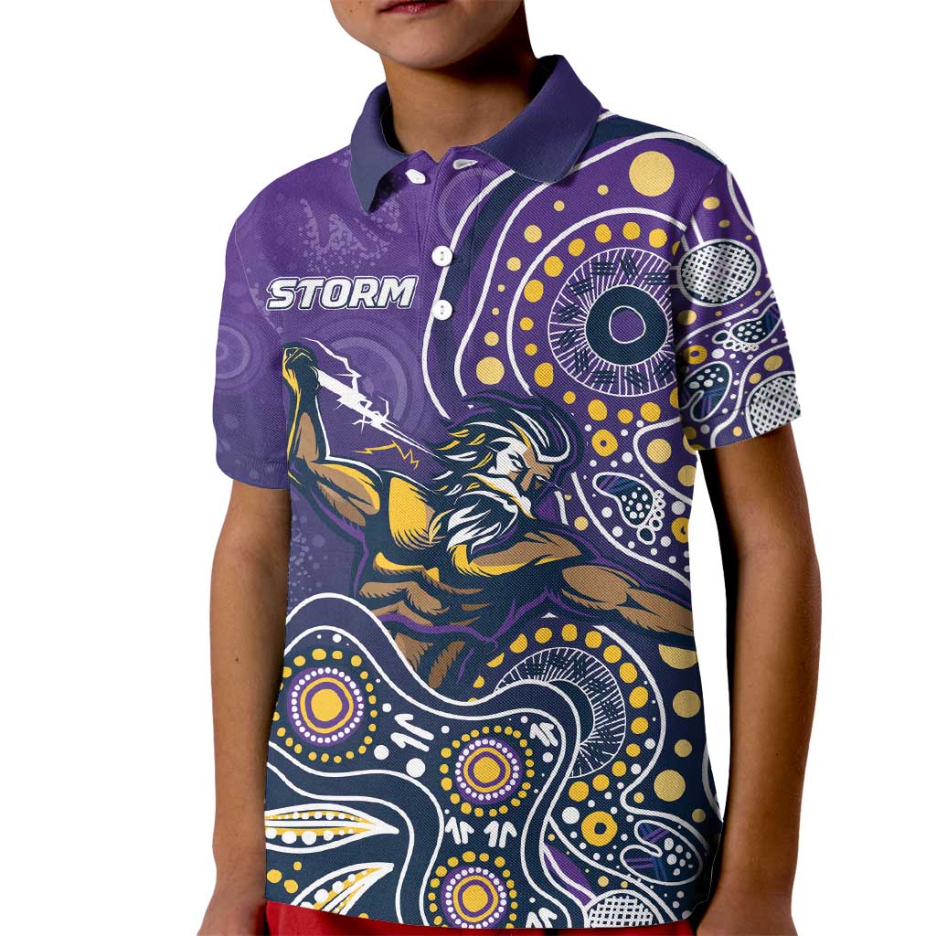 Personalised Storm Rugby Aboriginal Kid Polo Shirt 2024 GO Storms