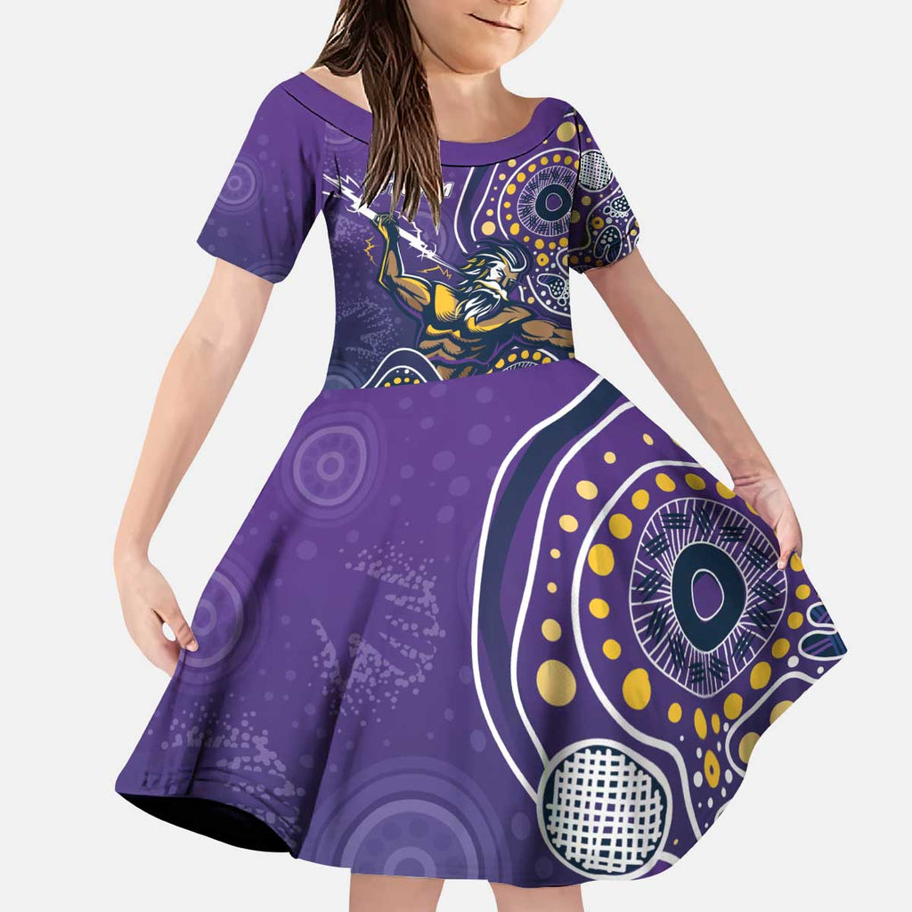 Personalised Storm Rugby Aboriginal Kid Short Sleeve Dress 2024 GO Storms