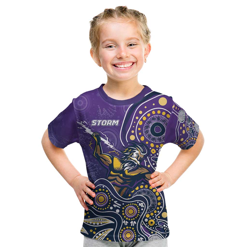 Personalised Storm Rugby Aboriginal Kid T Shirt 2024 GO Storms