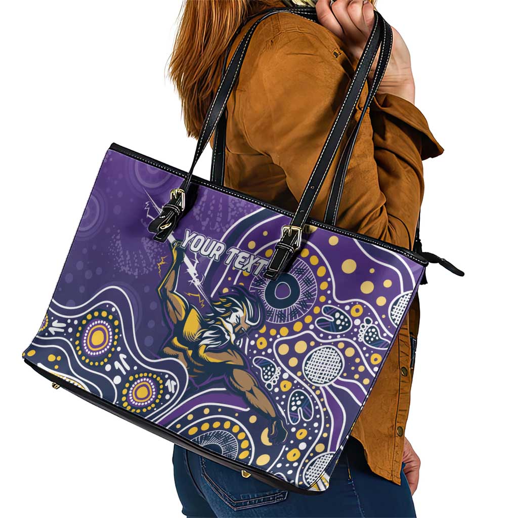 Personalised Storm Rugby Aboriginal Leather Tote Bag 2024 GO Storms