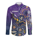 Personalised Storm Rugby Aboriginal Long Sleeve Button Shirt 2024 GO Storms