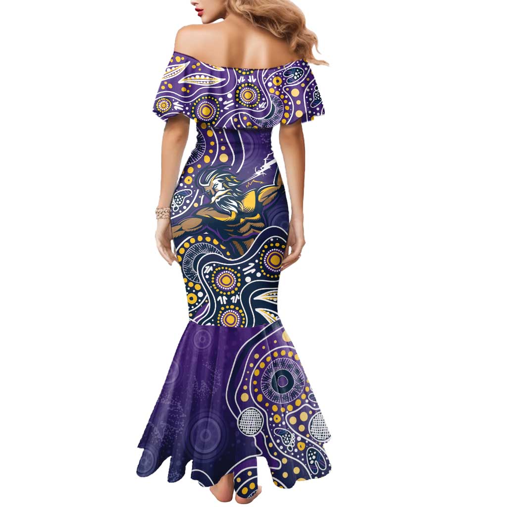 Personalised Storm Rugby Aboriginal Mermaid Dress 2024 GO Storms