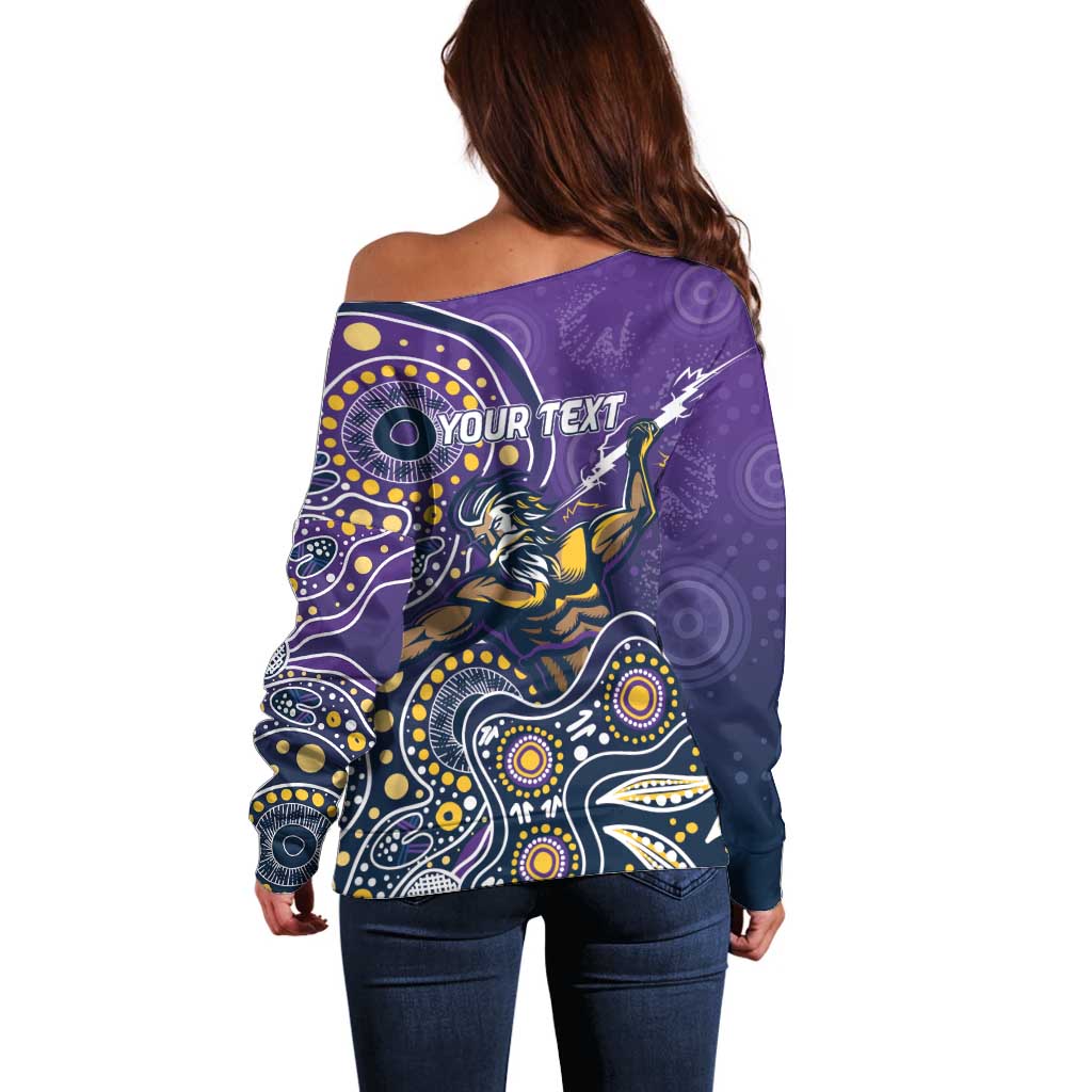 Personalised Storm Rugby Aboriginal Off Shoulder Sweater 2024 GO Storms