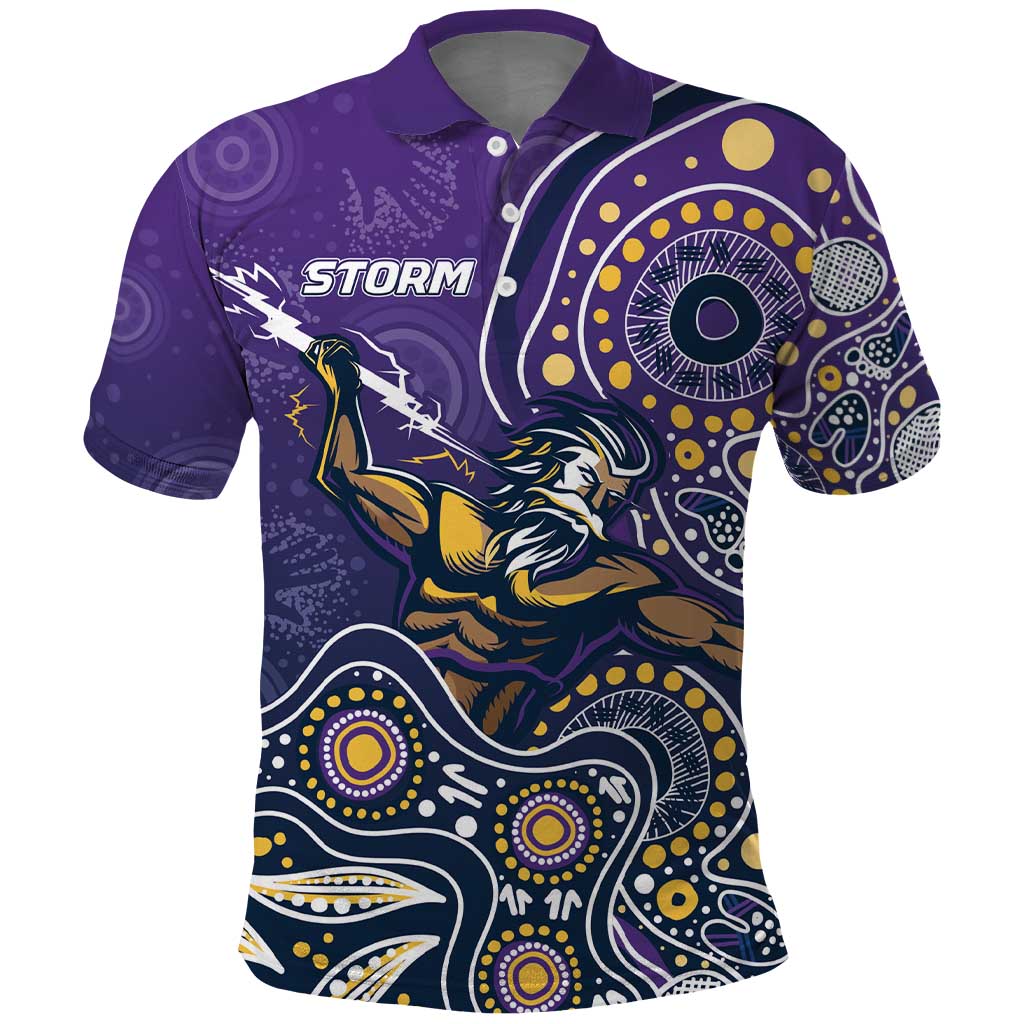 Personalised Storm Rugby Aboriginal Polo Shirt 2024 GO Storms