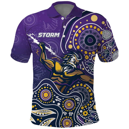 Personalised Storm Rugby Aboriginal Polo Shirt 2024 GO Storms