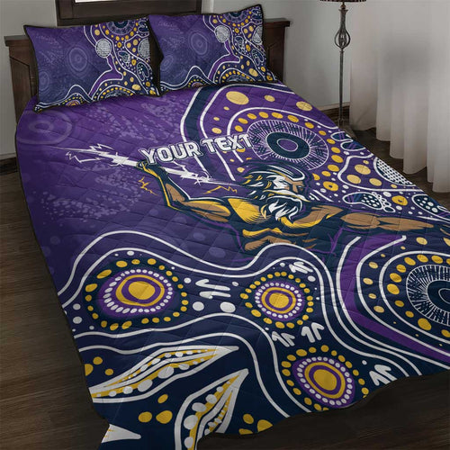 Personalised Storm Rugby Aboriginal Quilt Bed Set 2024 GO Storms