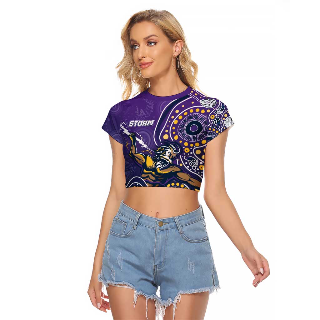 Personalised Storm Rugby Aboriginal Raglan Cropped T Shirt 2024 GO Storms