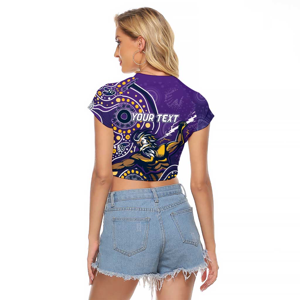 Personalised Storm Rugby Aboriginal Raglan Cropped T Shirt 2024 GO Storms